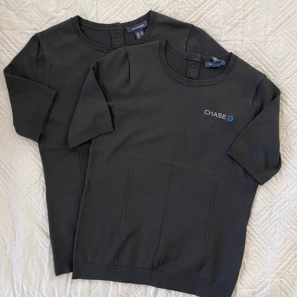 Lands End Chase Bank black sweaters. Size S